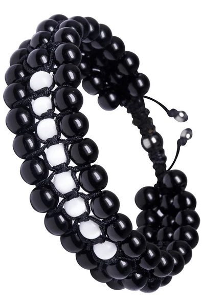 Üçlü Siyah Makrome Oniks Ve Sedef Bileklik ürün görseli