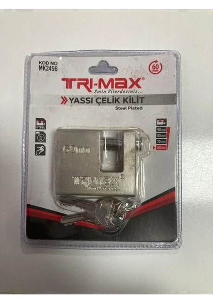 Tri-Max Yassı Asma Kilit 60 mm