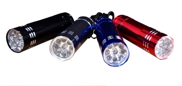 Süper Parlak 9 Ledli Metal Mini El Feneri - 2