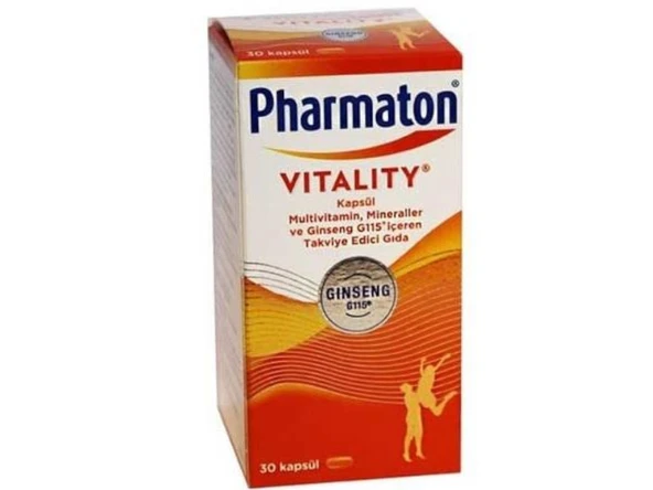 PHARMATON VİTALİTY KAPSÜL MULTİVİTAMİN, MİNERALLER VE KORE GİNSENGİ İÇEREN TAKVİYE EDİCİ GIDA 30 KAPSÜL