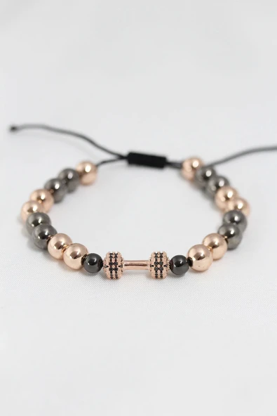 Silver Rose Renk Çelik Zirkon Objeli Asansörlü Bileklik