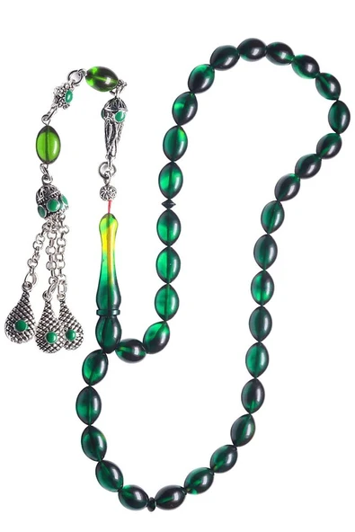 Sertifikalı Siyah Yeşil Renkli Halep Püskül Ateş Kehribar Tesbih - Resim 3