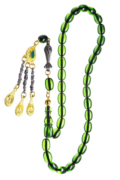 Sertifikalı Yeşil Şeffaf Renkli Ateş Kehribar Tesbih - Resim 2