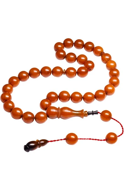 Sertifikalı Sistemli Kayısı Renk Osmanlı Benzetmesi Çubuk Sıkma Kehribar Tesbih - Resim 3