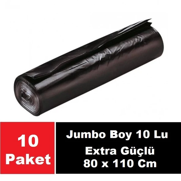 Sera Çöp Torbası 160 Lt Endüstriyel Extra Güçlü Jumbo Boy 10 Lu 80 x 110 Cm x 10 Paket