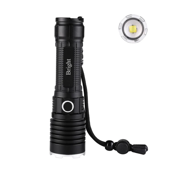Bright Ght-5761 Xp90 Led 3 Mod Zoomlu Yağmur Suyu Geçirmez Şarjlı El Feneri 26650 Pilli ürün görseli