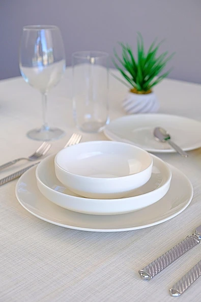 TABAK EVİ Sofia Beyaz Porselen Yemek Takımı 24 Parça 6 Kişilik - 4