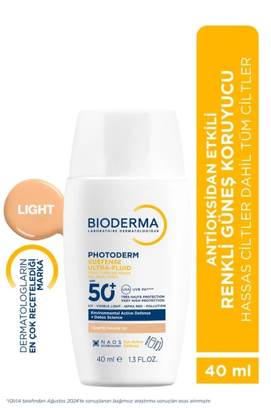 Bioderma Photoderm XDefense Spf50+ Tüm Cilt Tipleri Antioksidan Etkili Renkli Güneş Kremi Light 40 ml