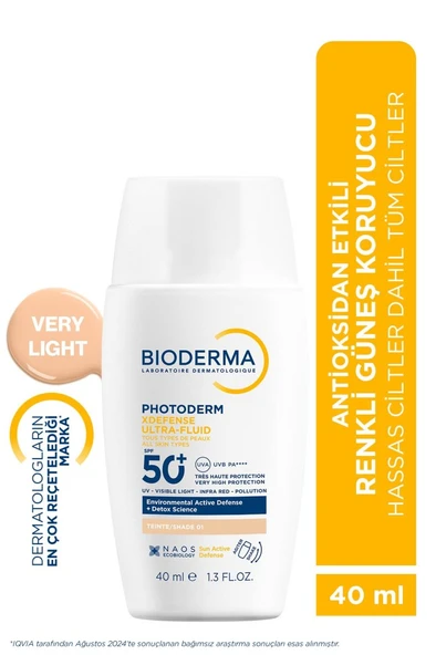 Bioderma Photoderm XDefense Spf50+ Tüm Cilt Tipleri Antioksidan Etkili Renkli Güneş Kremi Very Light 40 ml