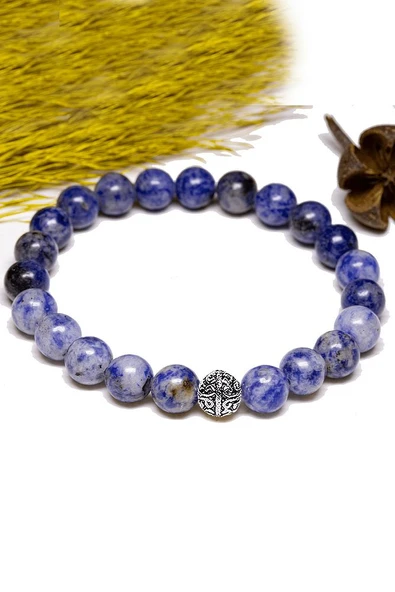 Sertifikalı Aaa+ Kalite Sodalit Taşı Bileklik - Gümüş Aparatlı - Resim 2