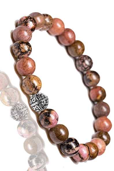 Sertifikalı Aaa Rodonit (RODOKROZİT) Taşı Bileklik - Gümüş Aparatlı - Resim 2