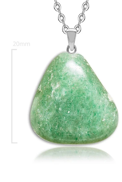Sertifikalı Ham Işlenmemiş Şekilsiz Doğal Aventurin Taşı Kolye - Resim 2