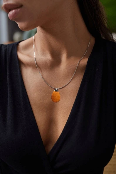 Sertifikalı Zirkonlu Doğal Kahverengi Jasper Yıldız Taşı Kolye - Resim 3