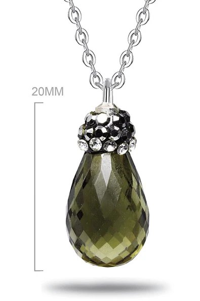 Sertifikalı Zirkonlu Doğal Dumanlı Kuvars Taşı Kolye - Resim 2