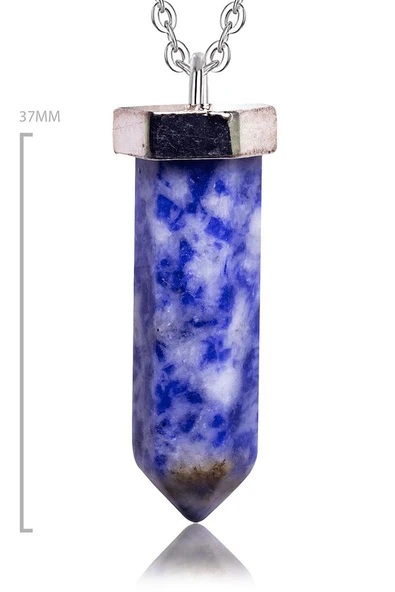 Sertifikalı Gerçek Çivi Model Doğal Lapis Lazuli Taşı Kolye - Tel Sargılı - 1