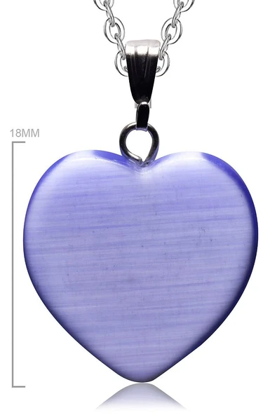 Sertifikalı Kalp Model Gerçek Mavi Akik Taşı Kolye ürün görseli