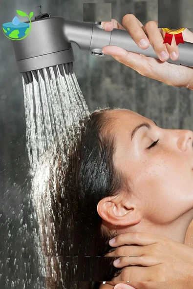3 Fonksiyonlu Masajlı Duş Başlığı – Kireç Filtreli Start- Stop Tuşlu Banyo Duş Başlık - 2