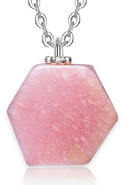 Sertifikalı Doğal Pembe Opal Taşı Kolye ürün görseli