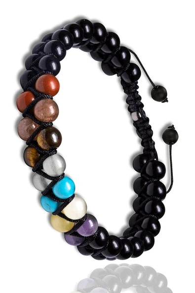 Jasper Sitrin Kaplan Gözü Florit Firuze Ametist Taşı Bileklik - Resim 4