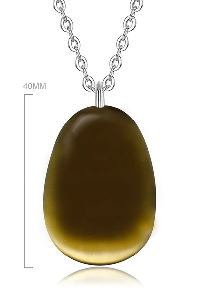 Sertifikalı Doğal Yeşil Akik Taşı Kolye - Resim 2