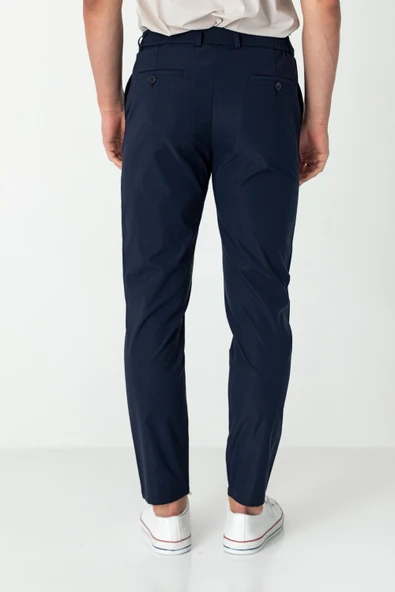 Erkek Beli Lastikli Likralı Bağcıklı Rahat Kumas Pantolon - 7