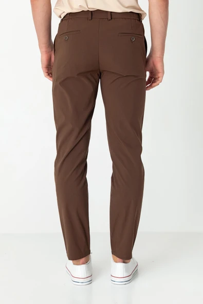 Erkek Beli Lastikli Likralı Bağcıklı Rahat Kumas Pantolon - 11