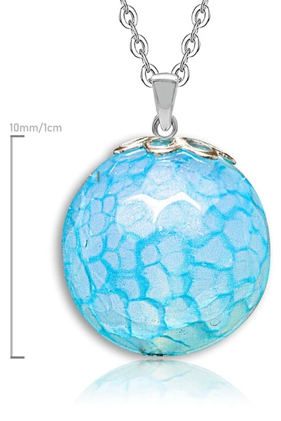 Sertifikalı Yuvarlak Doğal Damarlı Mavi Akik Kolye – Koruyucu Enerji - Resim 2