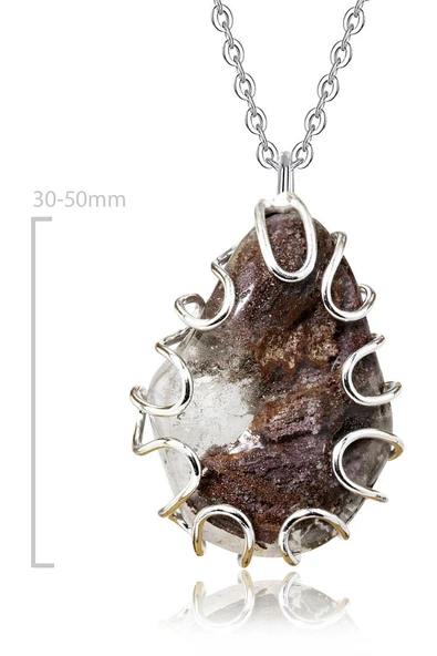 Sertifikalı El Örmesi Toprak Fosilli Doğal Kristal Kuvars Taşı Doğal Taş Kolye - Resim 2