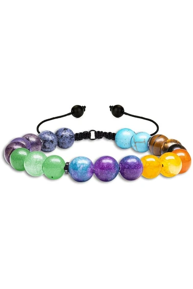 Sertifikalı Doğal Lapis Ametist Aventurin Kuvars Akik Kaplan Gözü Firuze Taşı 7 Çakra Bileklik - Resim 2