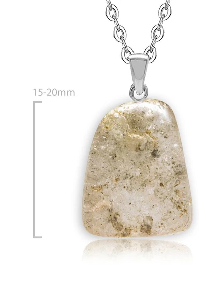 Sertifikalı Ham Fosilli Doğal Rutil Kuvars Taşı Kolye - Resim 2