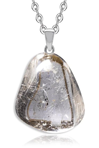 Sertifikalı Ham Şekilsiz Doğal Şeffaf Kristal Kuvars Taşı Kolye ürün görseli