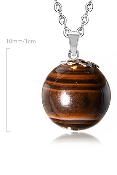 Doğal Kahverengi Akik Taşı Kolye - Resim 2