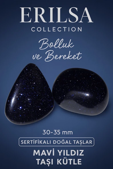 Sertifikalı Mavi Yıldız Taşı Kütle 30-35 mm – Doğal Bolluk ve Bereket Taşı ürün görseli
