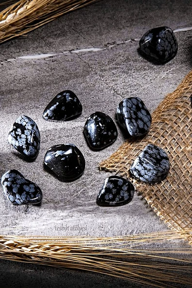 Sertifikalı Karlı Obsidyen Taşı Doğal Taş Kütle Parça - 3