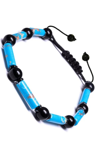 Sertifikalı Doğal Mavi Varisit Hematit Oniks Taşı Bileklik - Resim 2