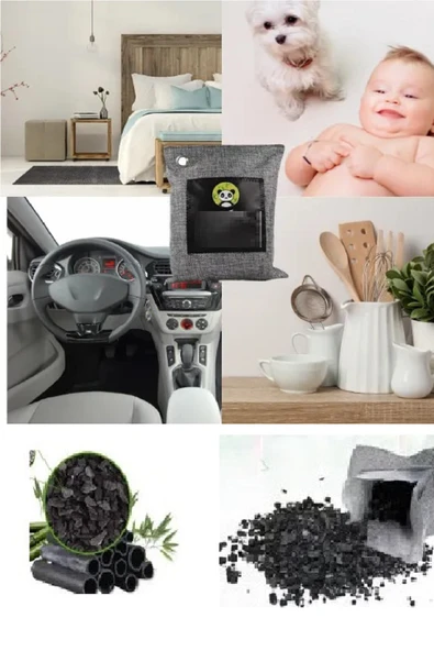 Hava Temizleme Torbası 200g Araba- Dolap- Banyo- Evcil Hayvan Koku Giderici- Bambu Kömür Koku Emici - 2