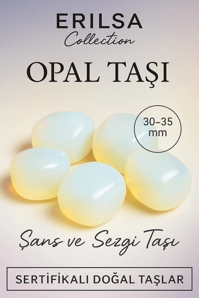 Sertifikalı Tamburlanmış Doğal Opal Taşı Kütle Parça 30-35 mm – Duygusal Denge ve Huzur ürün görseli