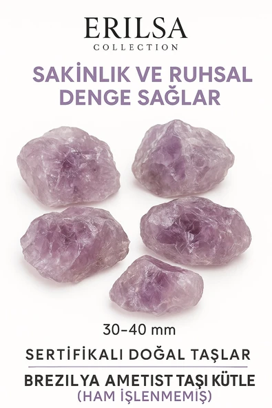 Sertifikalı Ham İşlenmemiş Şeffaf Ametist Taşı Kütle El Taşı Brezilya Saf Şifa ve Zihinsel Sükûnet ürün görseli