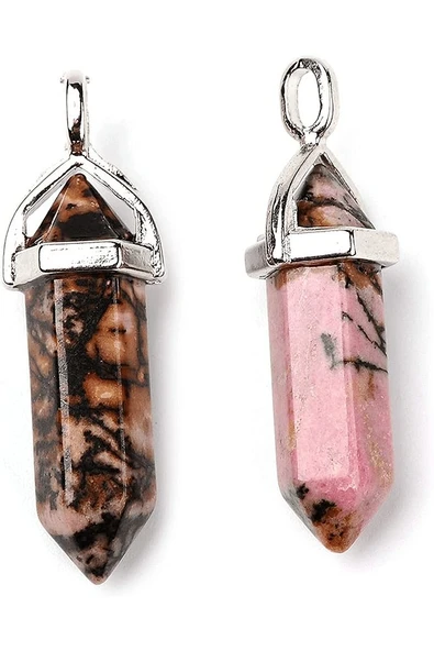 Sertifikalı Gerçek Çivi Model Rodonit Taşı Kolye (RODOKROZİT TAŞI) - Resim 4