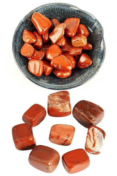 Sertifikalı Tamburlanmış Doğal Kırmızı Jasper Taşı Kütle Parça ürün görseli