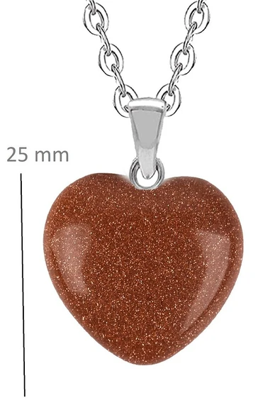 Sertifikalı Kalp Model Gerçek Kahverengi Yıldız Taşı Kolye - Resim 2