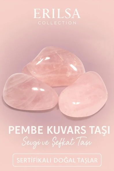 Sertifikalı Tamburlanmış Pembe Kuvars Taşı Kütle 30-35 mm – Sevgi ve Şefkatin Taşı ürün görseli