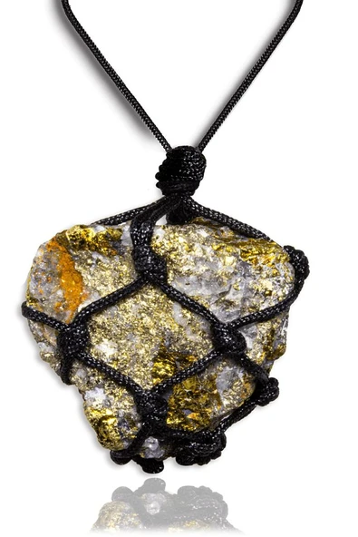 Sertifikalı Ayarlanabilir Doğal Altınlı Pirit Taşı Kolye ürün görseli