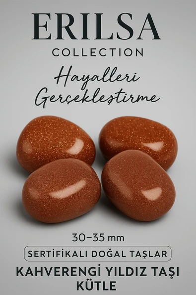 Sertifikalı Ham Tamburlanmış Kahverengi Yıldız Taşı Kütle Parça (30-35 mm) – Doğal Taş