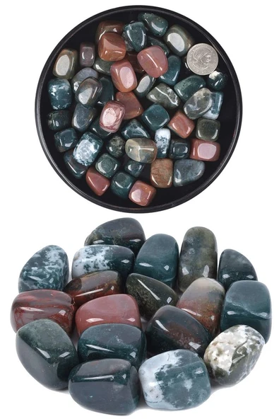 Sertifikalı Tamburlanmış Hint Akiği Taşı Kütle Parça - Resim 2