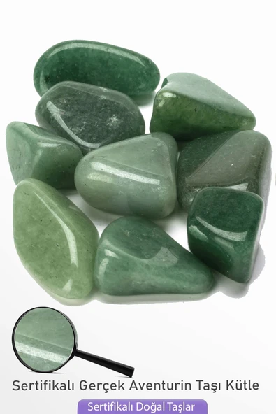 Sertifikalı Gerçek Tamburlanmış Aventurin Taşı Kütle ürün görseli