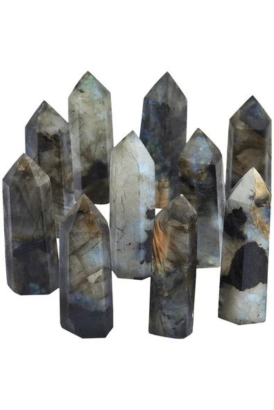Sertifikalı 1.kalite Doğal Labradorit Taşı Piramit Kazık Obelisk Parça - Resim 4
