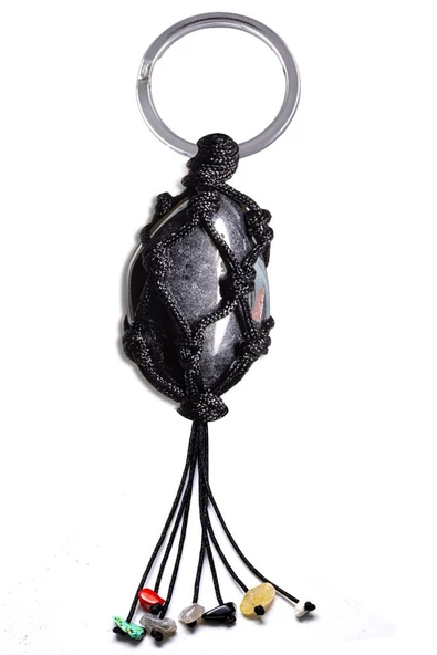 Sertifikalı Orijinal Terahertz Titreşim Taşı 7 Çakra Doğal Taş Anahtarlık