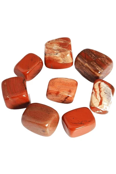 Sertifikalı Tamburlanmış Doğal Kırmızı Jasper Taşı Kütle Parça - Resim 3