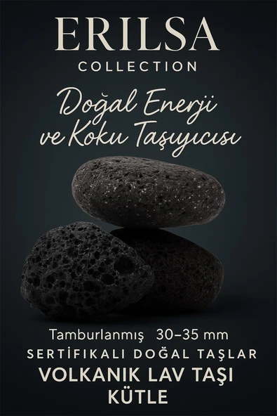 Sertifikalı Doğal Volkanik Lav Taşı Kütle – Tamburlanmış 30-35 mm Enerji ve Koku Taşı ürün görseli
